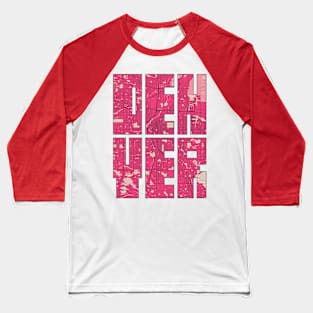 Denver, Colorado, USA City Map Typography - Blossom Baseball T-Shirt